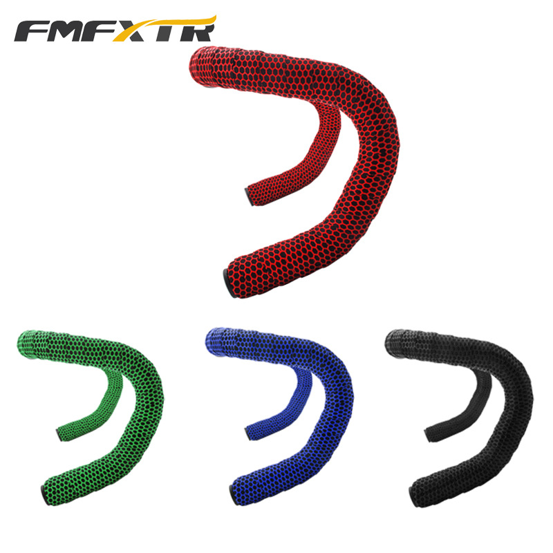 Highway car honeycomb handle with bicycle curved handle wrapping belt non-slip shock absorption Silicone elastic strap handle belt multi-color