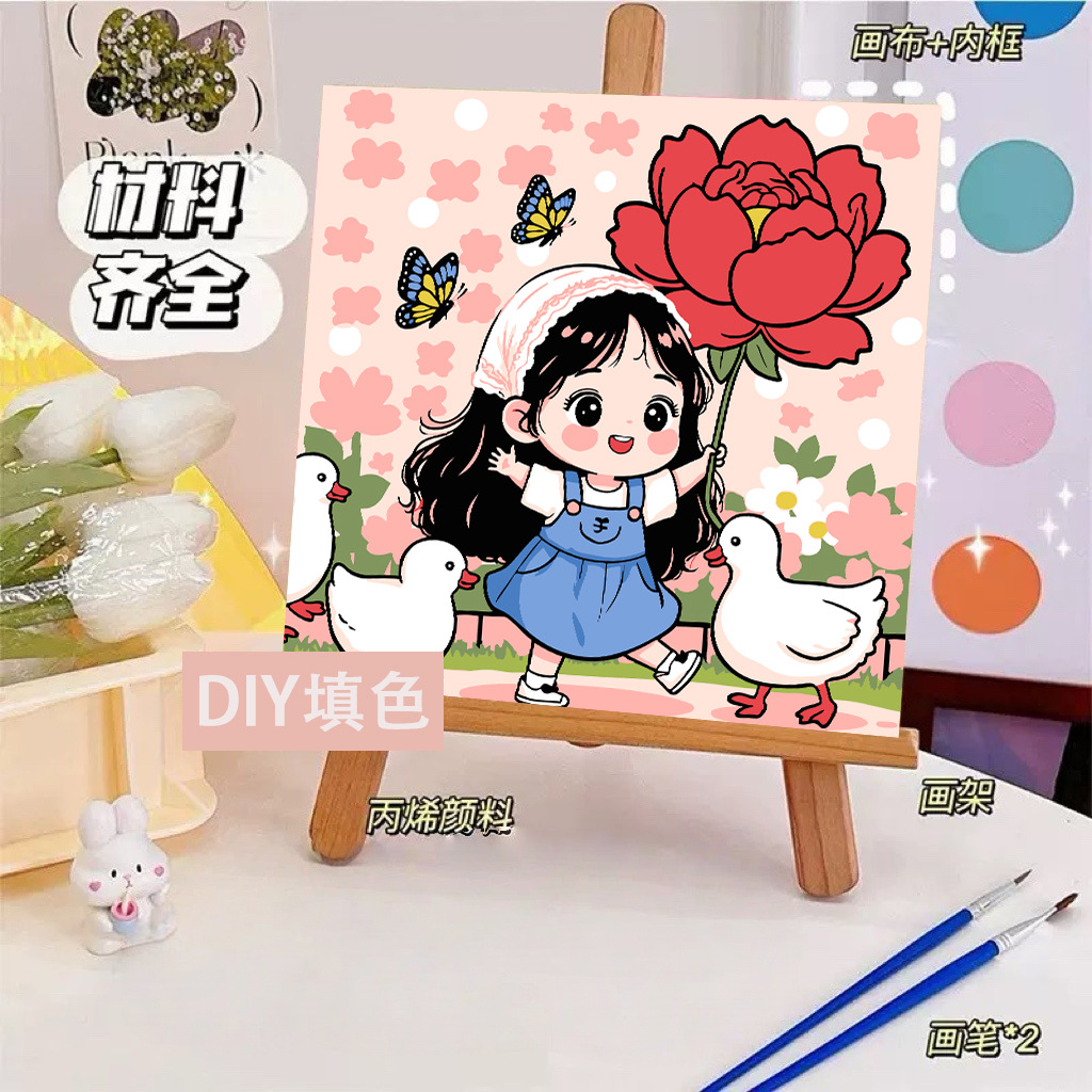 Picture of The child prodigy of Naohai diy digital oil painting manual coloring animation Ao C Naozha oil painting decorative painting