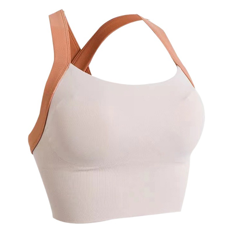High Strength Sports Underwear Women's Rear Cross Shoulder Strap Shockproof Yoga One-piece bra Summer Running Fitness Bra