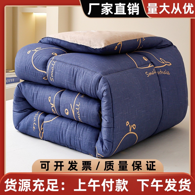 Factory wholesale cotton quilt winter quilt core student dormitory single quilt double quilt padded warm four seasons quilt generation