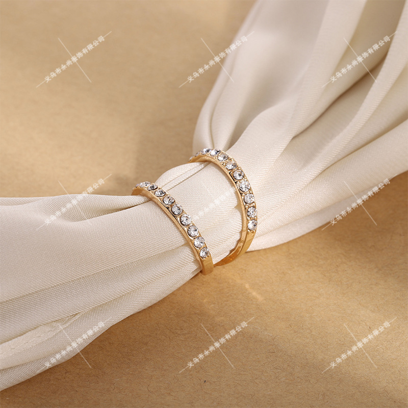 Picture of High-End Silk Scarf Buckle, Versatile, Dual-Purpose, Multi-Functional, Classy Small Square Scarf, Rhinestone Opening Accessories, Silk Scarf Buckle