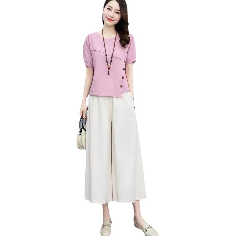 Suit for Women 2024 Summer New Style Loose Casual Fashion Simple Elegant Two-Piece Set