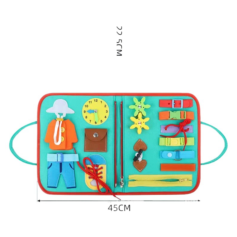 Manufacturers supply DIY children's educational early education toys felt busy board dressing buckle felt Learning Board