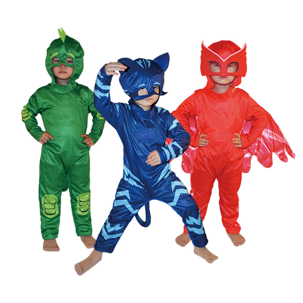 Cross Border Halloween Masked Man Pajamas Little Hero Kids Show Costume Cat Kid cosplay Kids Clothes