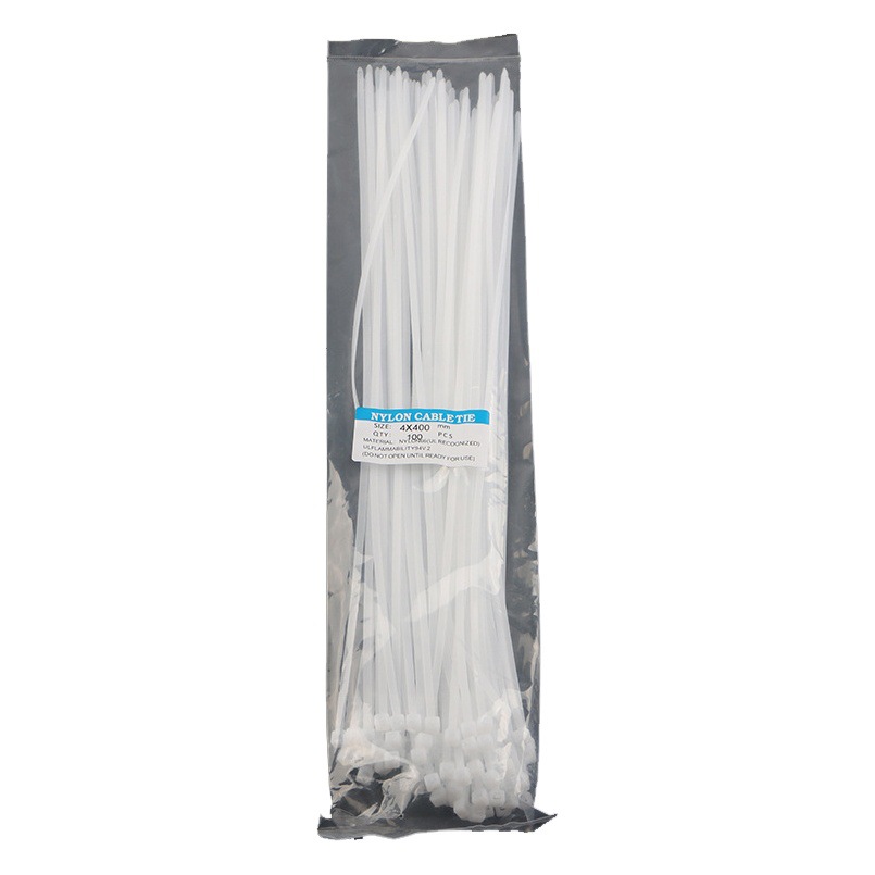 Nylon plastic cable tie white black large extra long binding rope buckle strong cable tie with rope holder self-locking