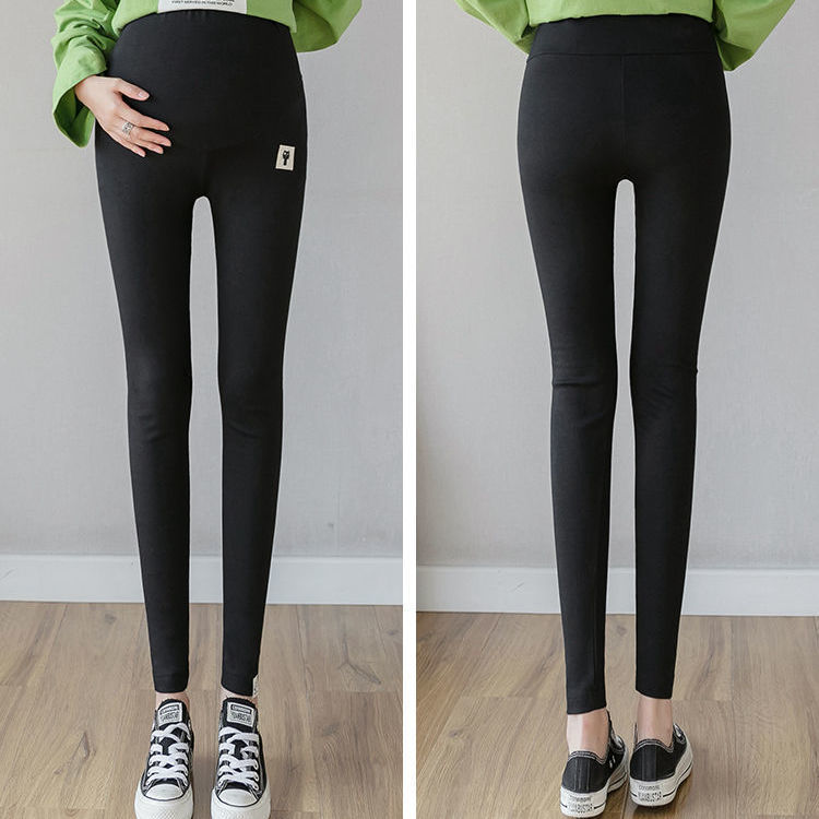 Picture of Pregnant Women's Modal Leggings Spring and Summer Outer Wear Large Size Thin Belly-supporting Stretch Ankle-length Pants High Waist Pants for Pregnancy