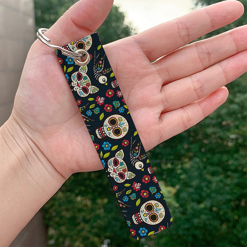 Picture of Amazon AliExpress European and American popular skull skull pu leather keychain wholesale in stock bag pendant