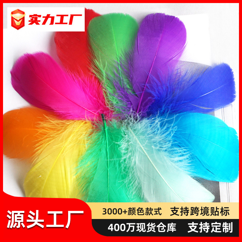 Color feather DIY floating dyeing goose feather dream catcher wave ball gift box filling decorative materials wholesale