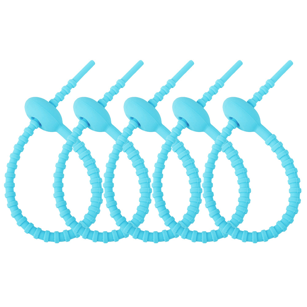 Picture of 215mm silicone cable tie data line storage finishing winder DIY key chain jewelry pendant color lanyard