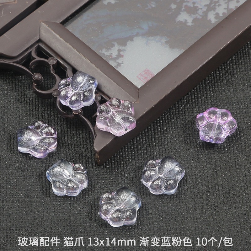 Picture of Gradient glass cat's claw accessories handmade diy production step tassel hairpin glass earrings jewelry pendant material