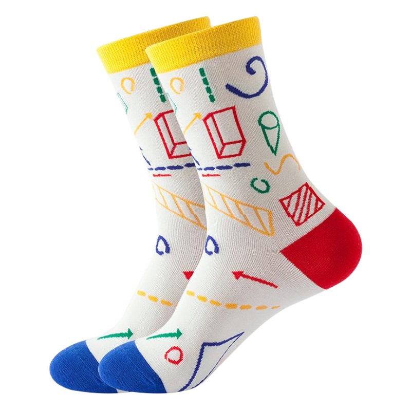 Picture of 2024 New Socks Women's Autumn and Winter European and American Hip-Hop Trendy Mid-Tube Socks Function Pattern Casual Cotton Socks Spot Wholesale