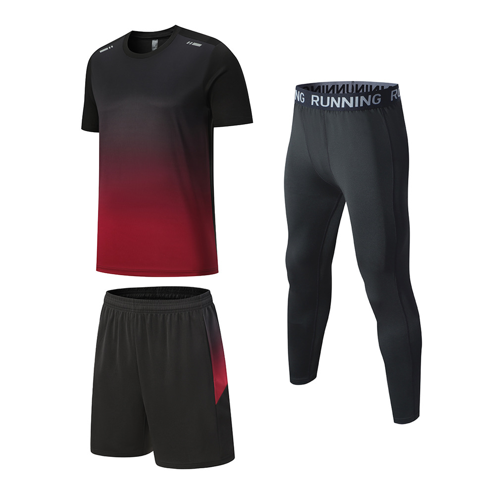 Picture of Cross-border Sports suit Men's Fitness Clothes Running Equipment Morning Running Clothes Cycling Training Room Tight Quick Dry Clothes Wholesale