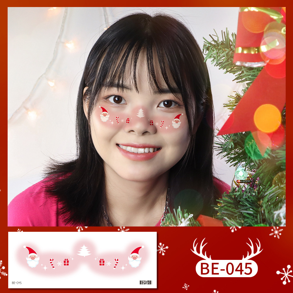 Picture of New cute Christmas face tattoo stickers love snowflake elk girl blush makeup face stickers cross-border in stock