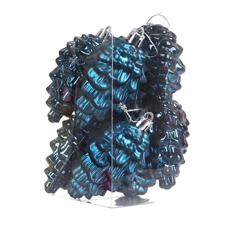 New plastic pine cone Christmas tree pendant Christmas decorations 9cm/8pcs pendant bright matte Christmas ball