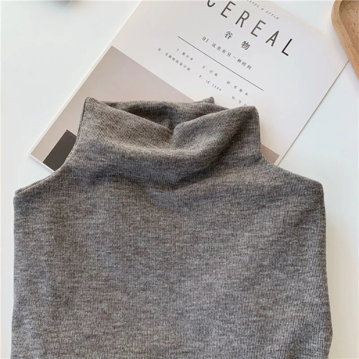 Picture of Cationic Velvet fleece-lined Warm Half-turtleneck Base Shirt Women's Autumn and Winter New Slim-fit All-match Long-sleeved Top