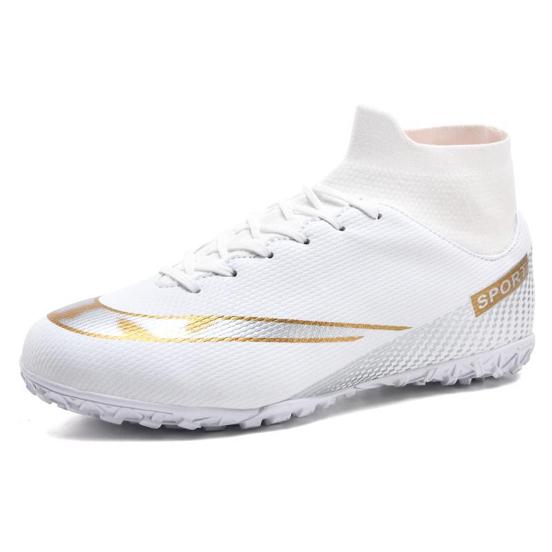 New football shoes high-top long nail broken nail children's training sneakers foreign trade plus size 47 size sneaker 2024