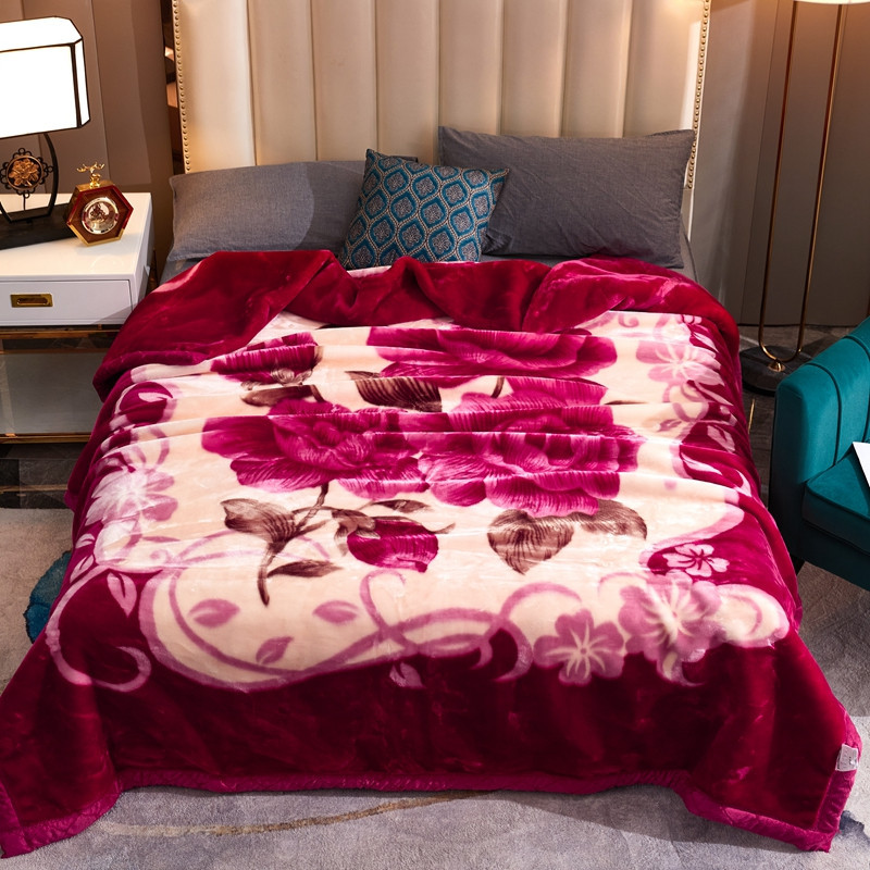 Picture of Raschel Blanket Double Thickened Blanket Super Soft Fleece Blanket Cover Blanket Wedding Red Blanket Warm Blanket Gift Wholesale