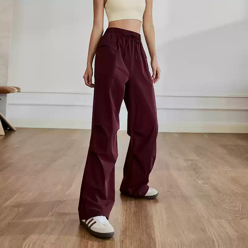 Autumn New American Retro Crock Pants Women's Outdoor Hiking High Waist Wide Leg Pants Casual Sports Pants