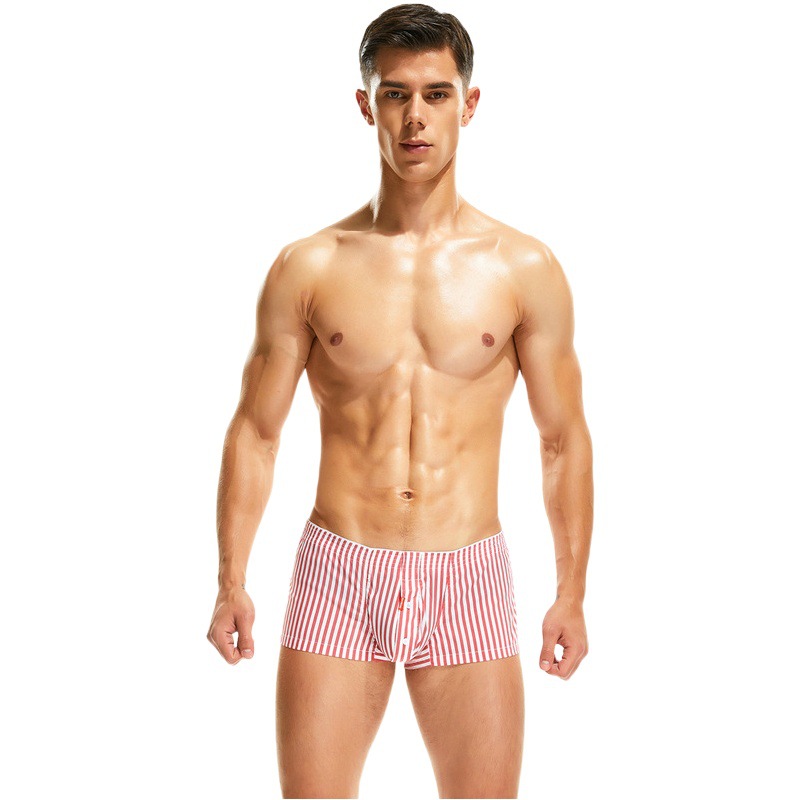 Quanzhou Xibin New Men's Arloy Pants Woven Cotton Vertical Boxers Cross-border Wholesale Men's Shorts 10502