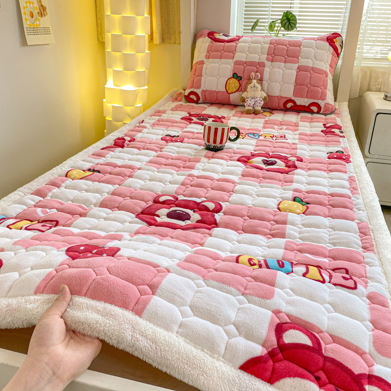 Picture of Class A maternal and infant grade milk velvet mattress autumn and winter foldable washing anti-static student dormitory bed single double soft