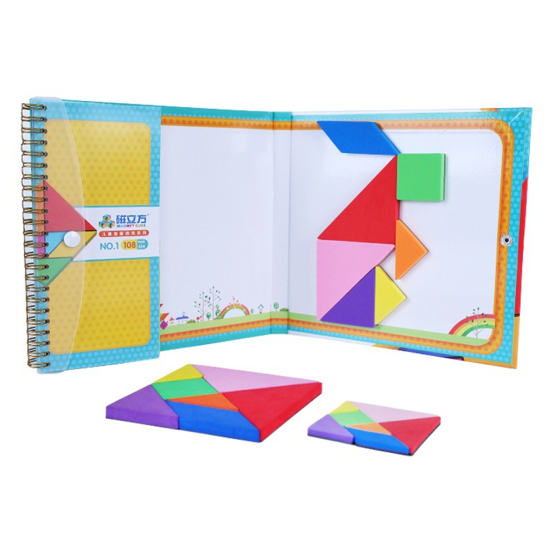 Tangram Magnetic Teaching Aids 6-Year-Old First Grade Second Volume Special Magnetic Digital Puzzle Educational Kidsren's Toy Factory