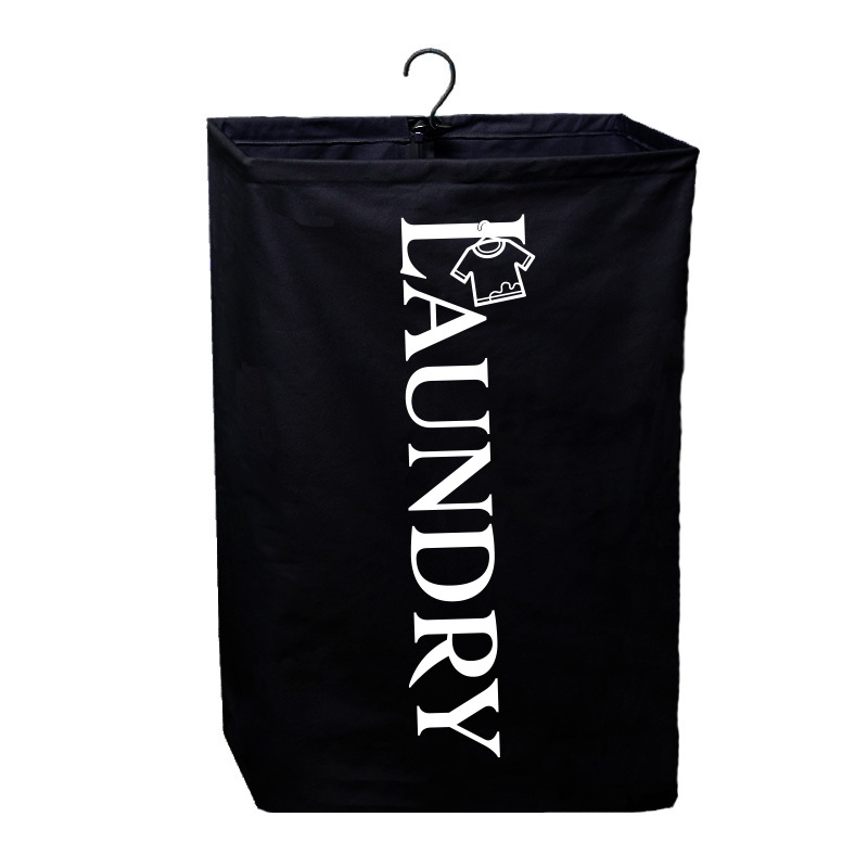 Picture of Cross-border Dirty Clothes Bag Hanging Pure Cotton Canvas Storage Basket Rotatable Laundry Basket Dirty Clothes Storage Bag Removable Washable