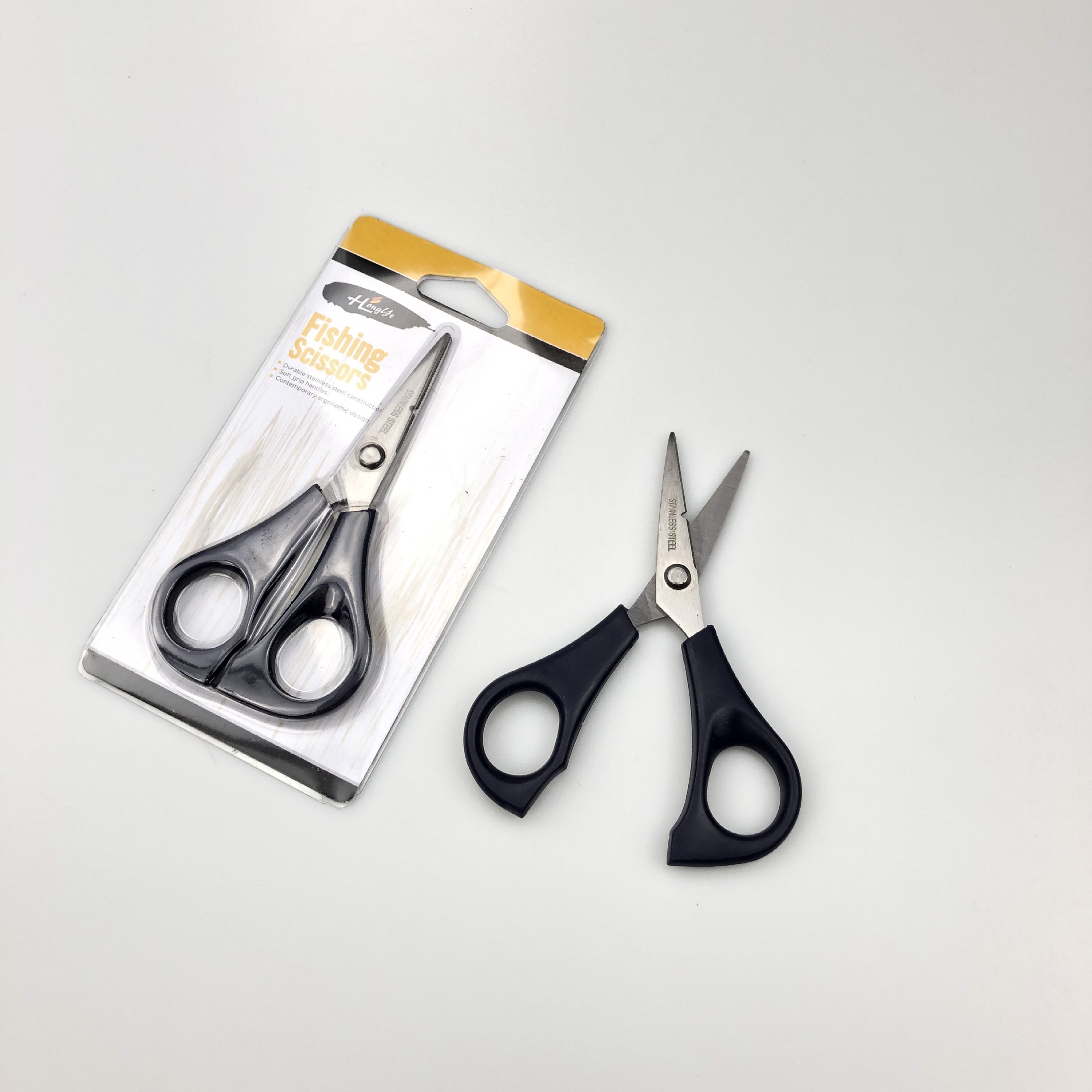 Picture of fishing line big horse line small scissors stainless steel scissors with serrated scissors fishing gear fishing supplies fishing scissors