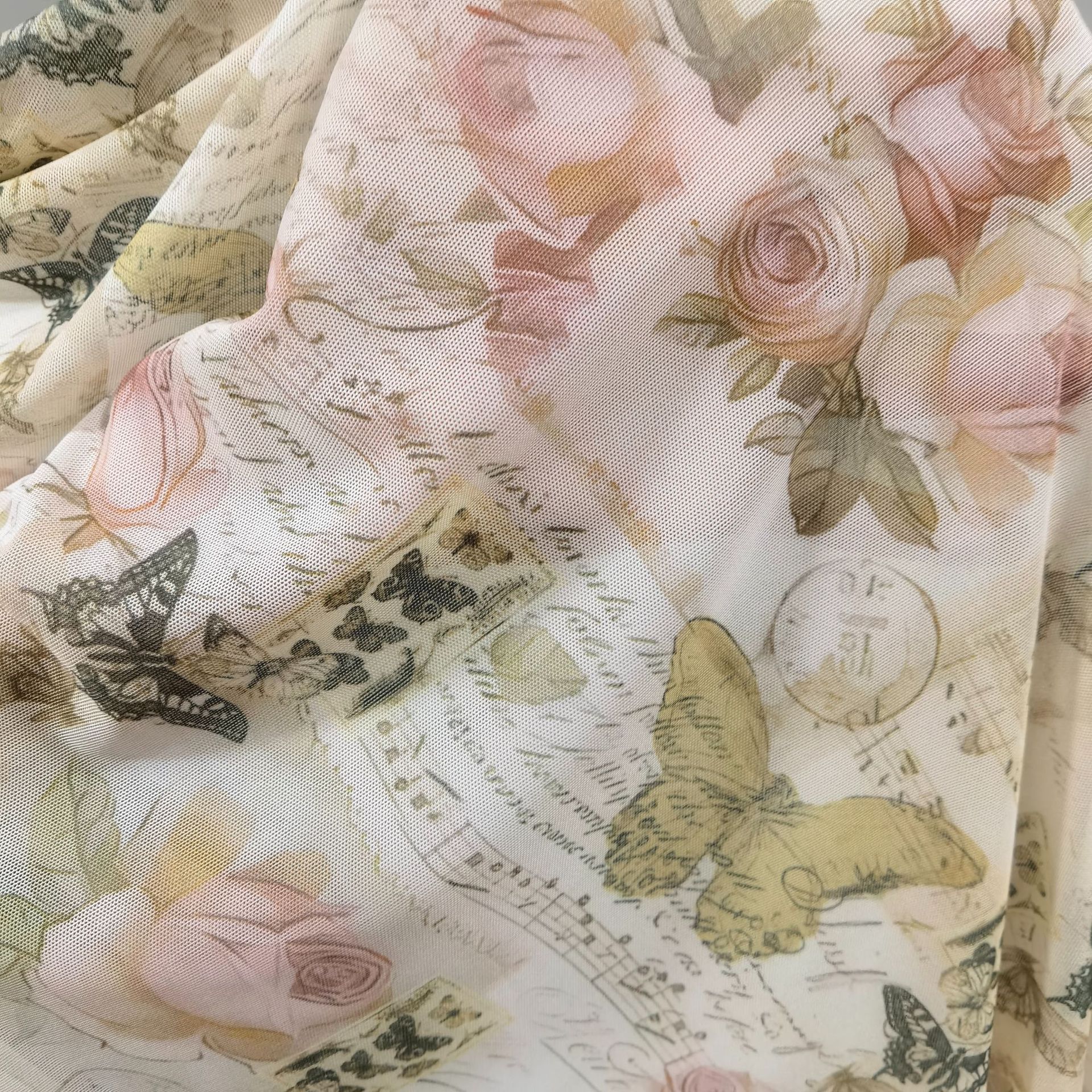 Picture of Printed Mesh 40D High Elastic Polyurethane Mesh High-End Flower Butterfly Cross-Border Digital