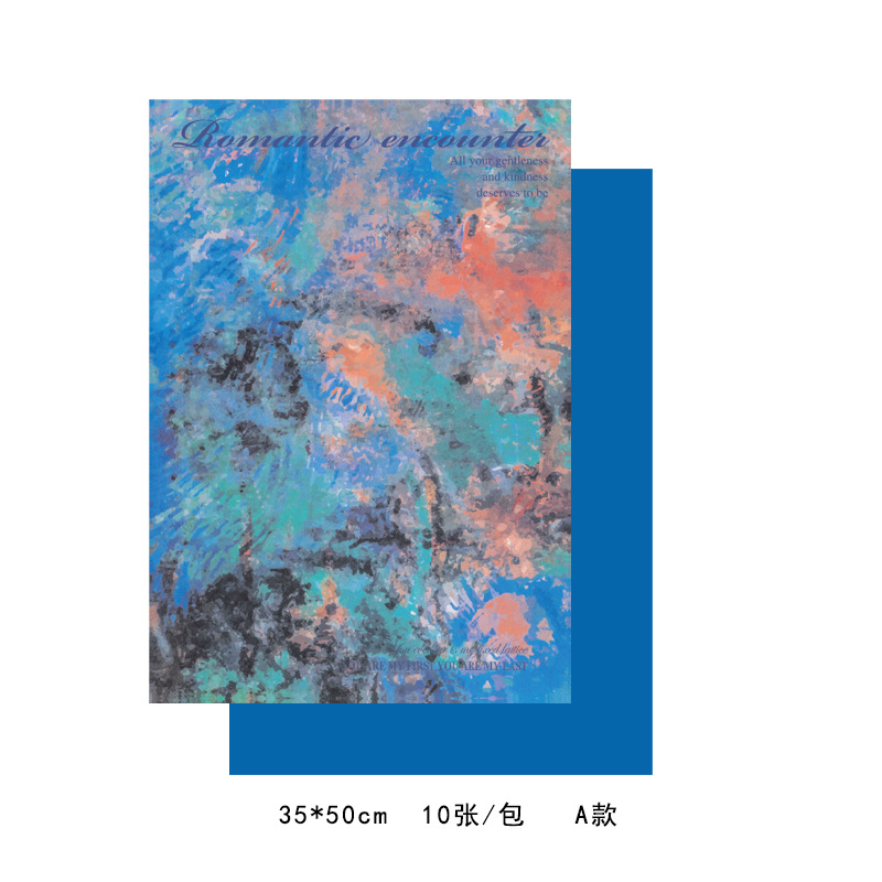 Picture of Ximeng Garden oil painting wrapping paper purple double-sided printing high-grade flower bouquet wrapping paper manufacturers wholesale