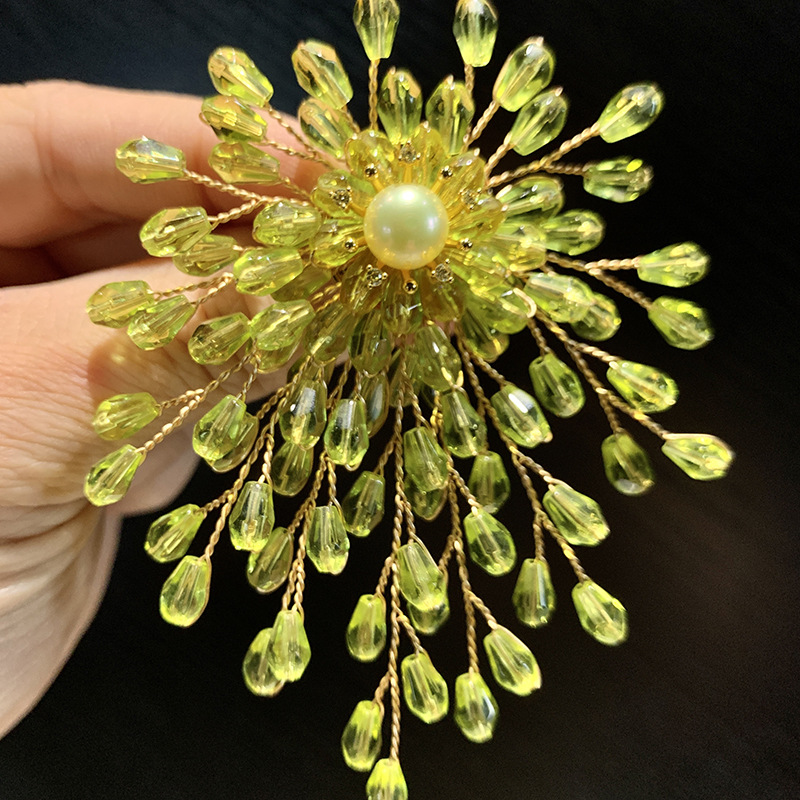 Thousand Family Silver Live New Original Hand-woven Crystal Freshwater Pearl Fireworks Brooch Gift Box