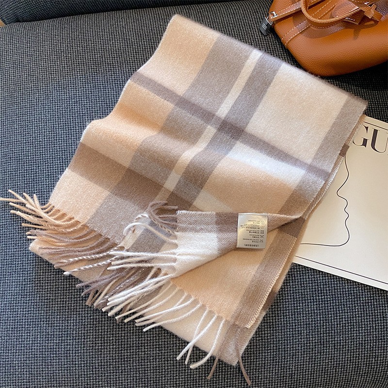 Australia 100% wool scarf women's fashion all-match wool scarf men's warm thick shawl outer wear Korean style