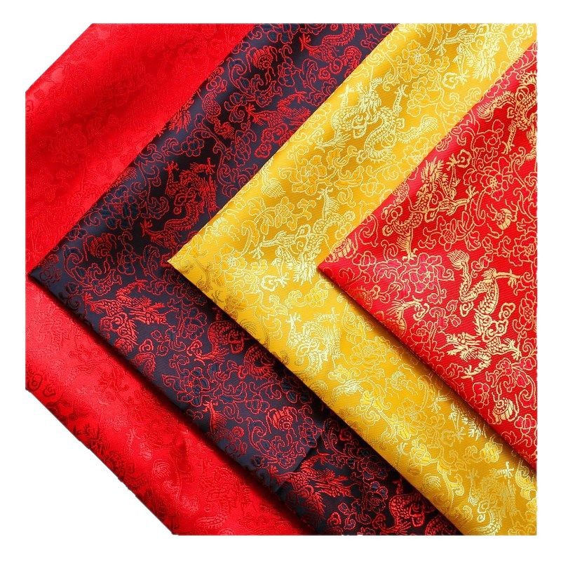 Picture of 150cm Wide Packaging Box Gift Box Multicolor Chinese Dragon Pattern Jacquard Cloth Ancient Dress Small Dragon Brocade