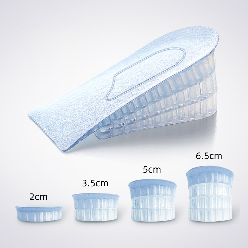 Inner Heightening Insole for Women and Men Sports Heightening Half-Pad Canvas Casual Shoes Shock-Absorbing Invisible Silicone Student Heightening Pad