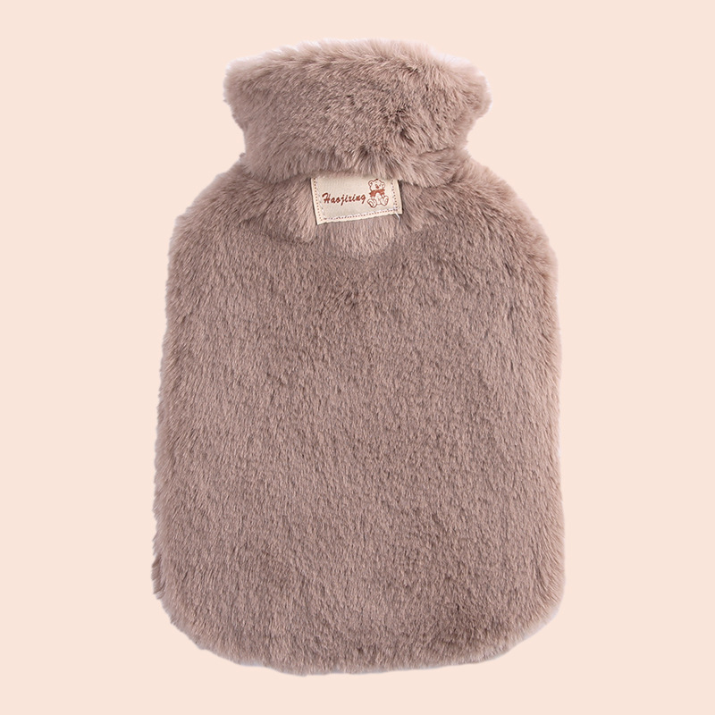 Picture of Cross-Border Spot Logo Thickeneded Plush Cloth Cover Hand Warmer Bag Hot Water Bag Filled with Water Hot Water Bag Hand Warmer Pvc