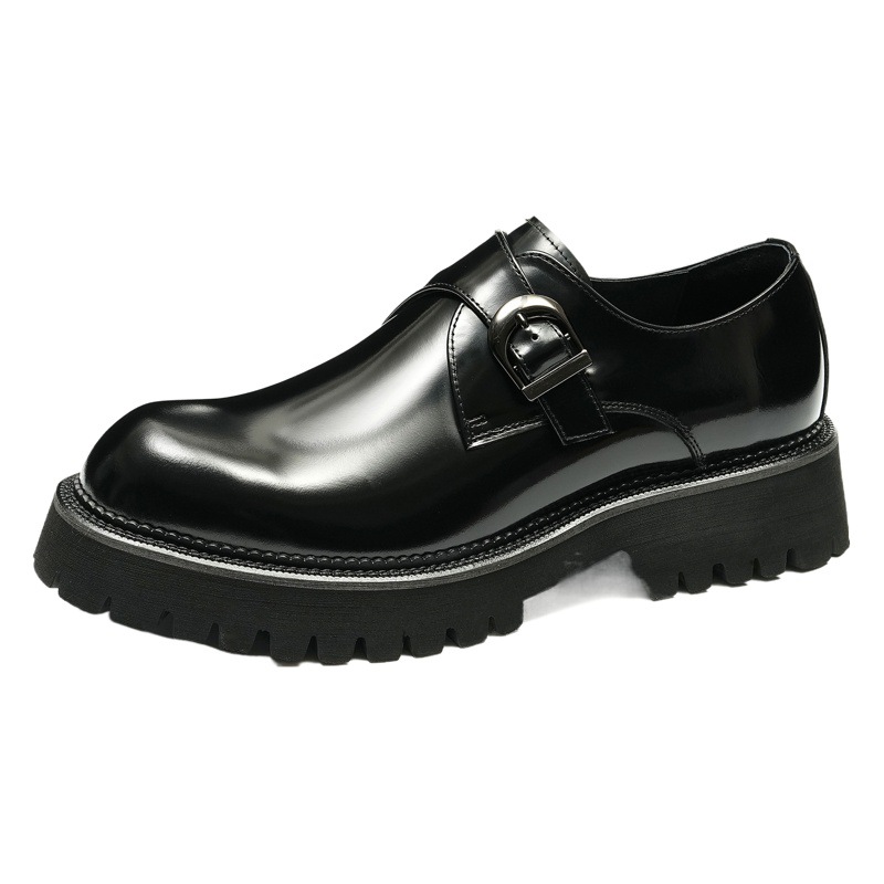 [vip for] thick-soled foreign trade leather shoes men's British business casual leather buckle mengke British pointed shoes