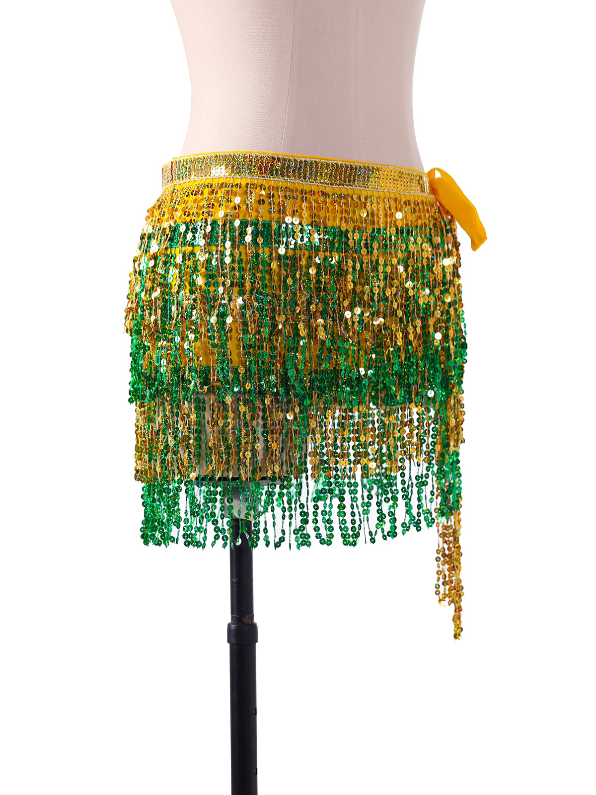Picture of New belly dance beads waist chain 4 sequins hip towel tassel waist belt dance performance can be a generation of hair