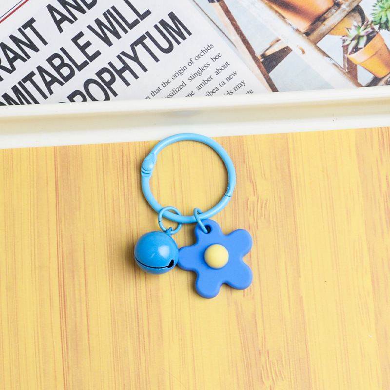 Picture of Korean Style Hyun-a Small Fresh Color Small Flower Bell Keychain Tanabata Gift Key Ring Bag Women's Hanging Accessories