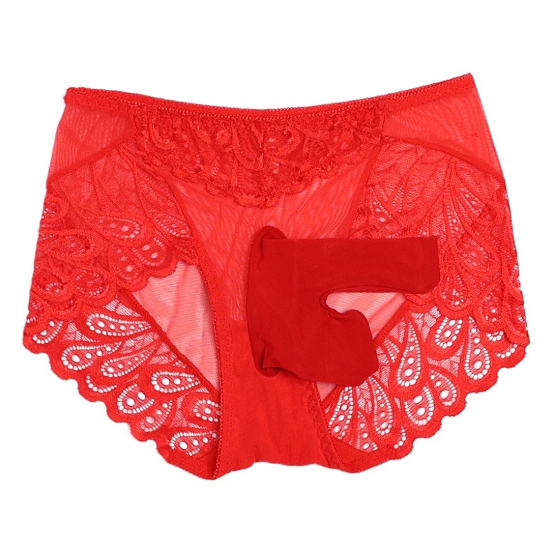 Cross-Border Ultra-Thin Mesh Men's Underwear, Sexy Transparent Lace Crotch Bullet Separation, Breathable and Comfortable Briefs