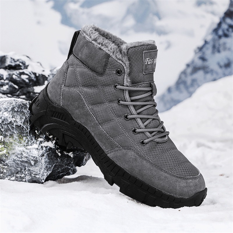Cross-border Explosions Snow Boots Men's 2024 Winter fleece-lined Warm Cotton Boots Outdoor Non-slip Mountaineering Shoes Large Size 4748