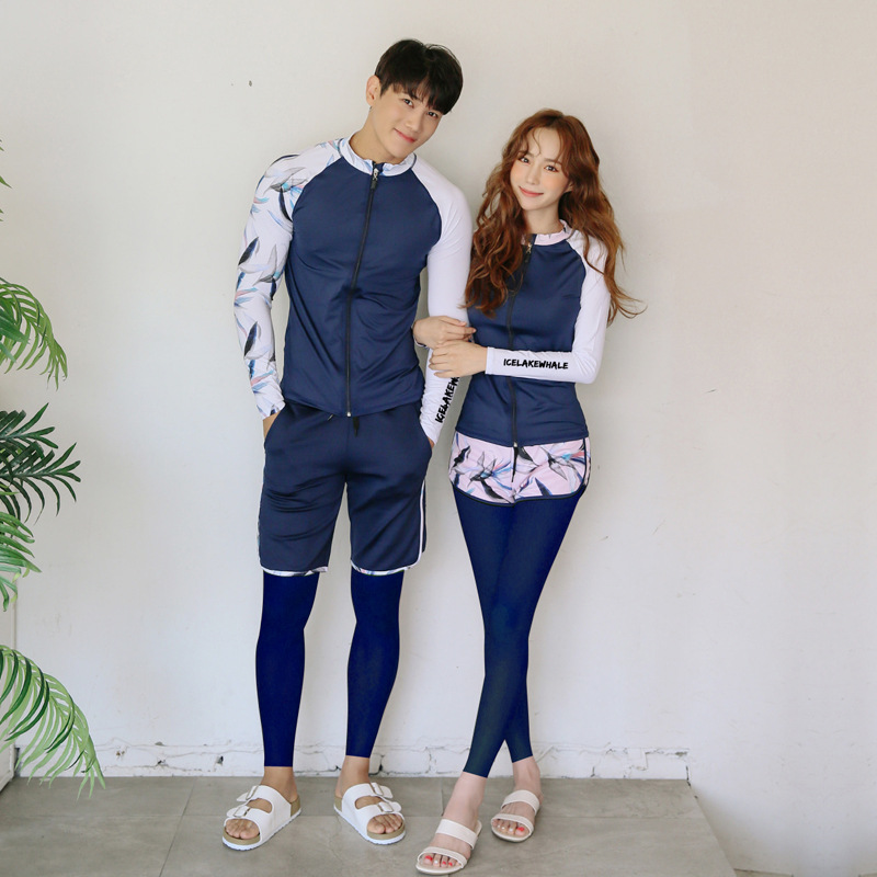 Korean Couple Diving Suit Split Long Sleeve Swimsuit Conservative Sun Protection Sports Trousers Snorkeling Surfing Cross-border Swimsuit