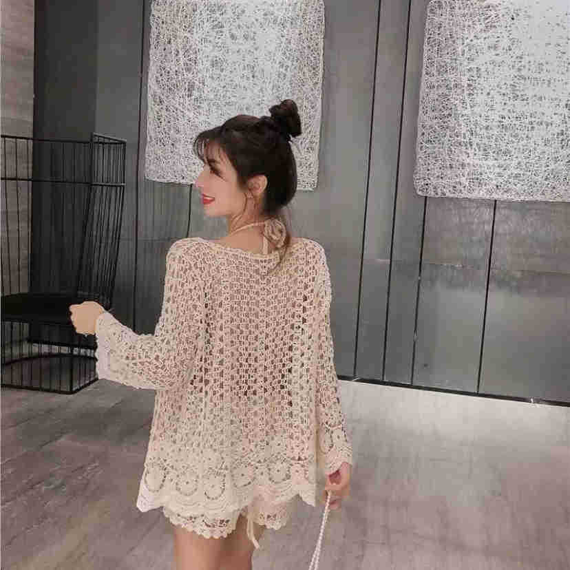 Picture of Seaside Beach Cover-Up Can Be Used in the Water, Sun Protection, Resort Hot Spring Thin Jacket, Versatile Loose Bikini Swimsuit, Trendy Outer Wear