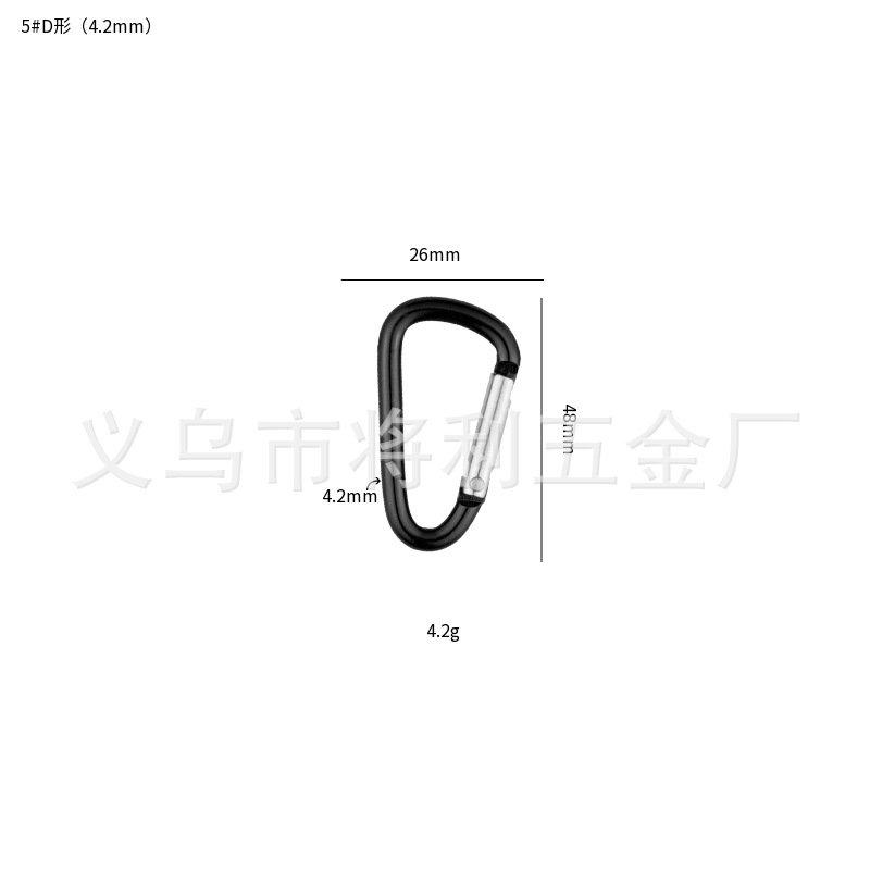 Picture of In stock wholesale 4 5 6 7 8 D type hard aluminum alloy environmental protection carabiner outdoor travel spring hook