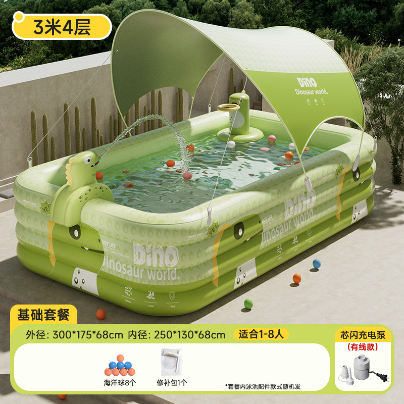 Picture of Jiashu Swimming Pool Home Outdoor Large Inflatable Pool Thickened Plastic Baby Baby Children Inflatable Swimming Pool