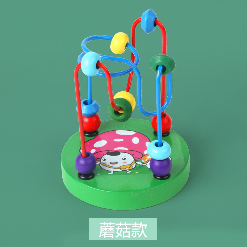 Picture of Wooden Mini Cartoon Small Beaded Beads Kindergarten Baby Baby Children Color Cognitive Intelligence Early Education Toys
