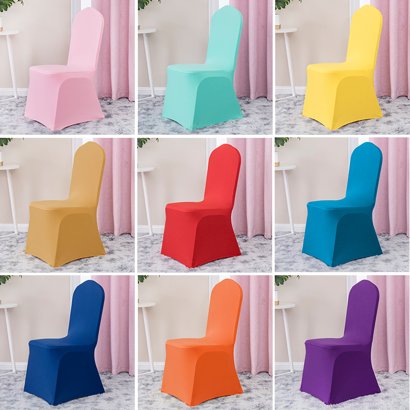 Cross-border Spot Elastic Chair Cover Wedding Hotel Chair Cover Banquet Thickened Universal One-piece Wedding Chair Cover Chair Cover