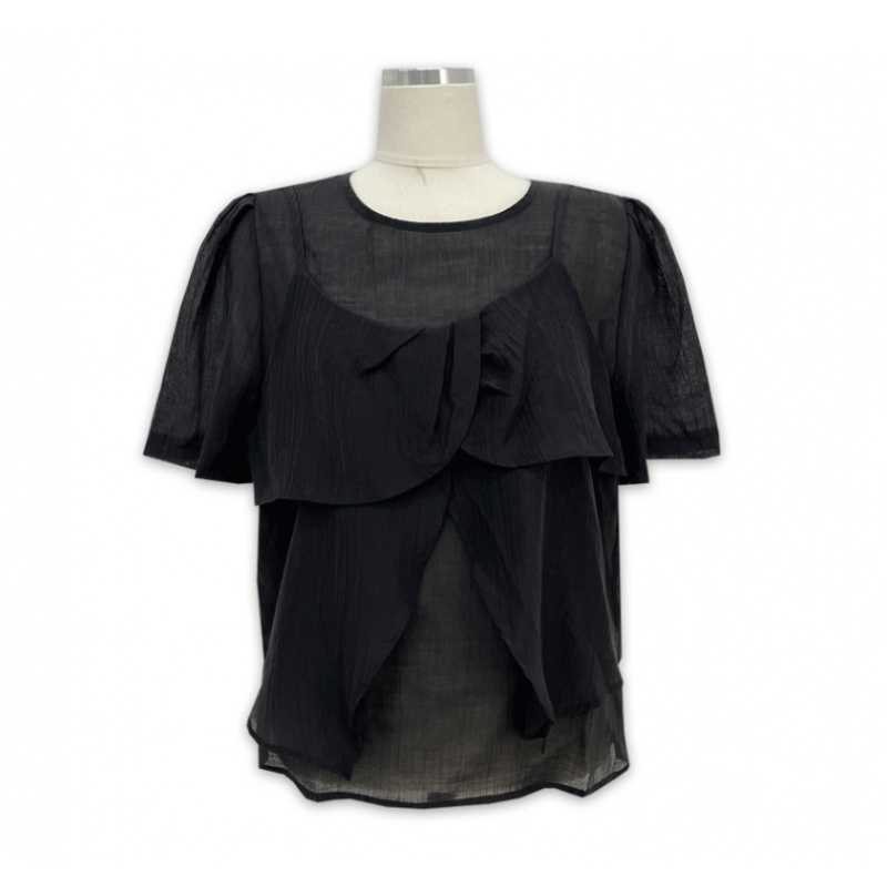 Picture of Korean Summer Temperament, Romantic, Gentle and Sweet Style, Two-Piece Short-Sleeved Chiffon Shirt with Slit Suspenders