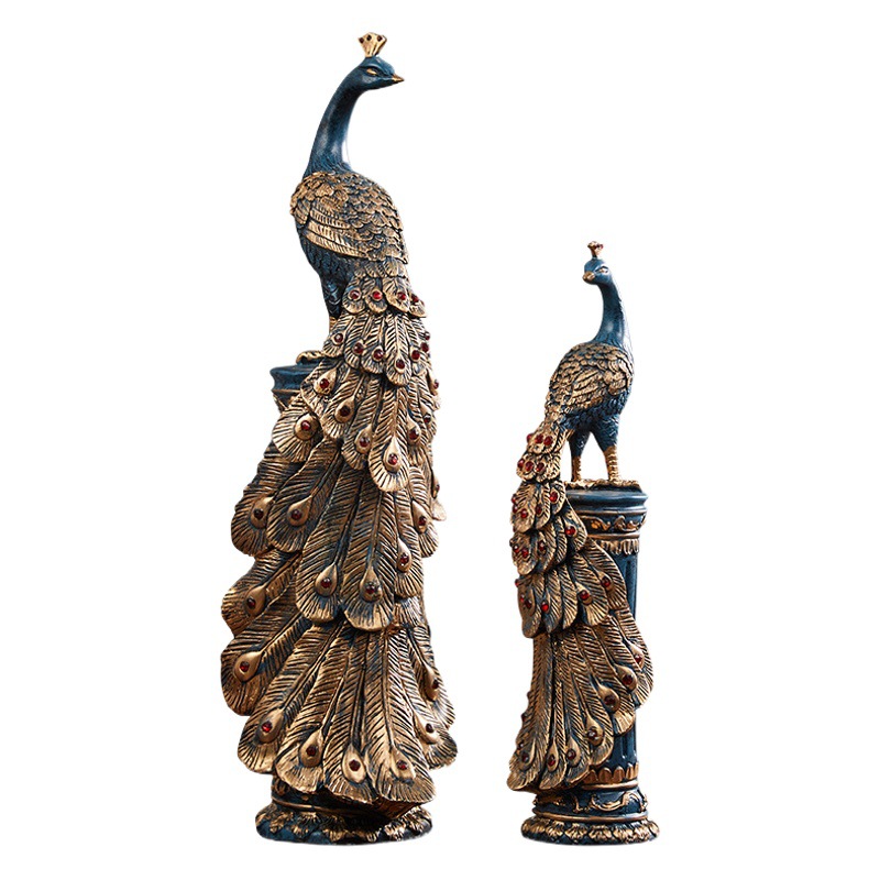National fashion new Chinese Peacock decoration hotel living room TV cabinet wine cabinet entrance decoration housewarming gift