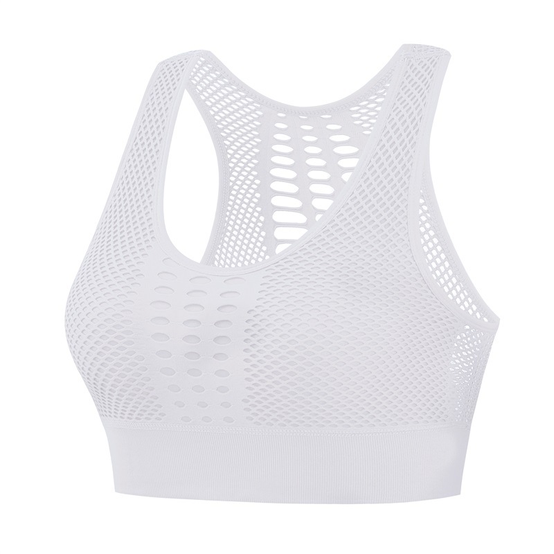 Picture of plus size Hollow-out Beautiful Back Sports Underwear Women's Outer Wear Shockproof Vest Gather-up Fitness Running Yoga Sports Thin Bra