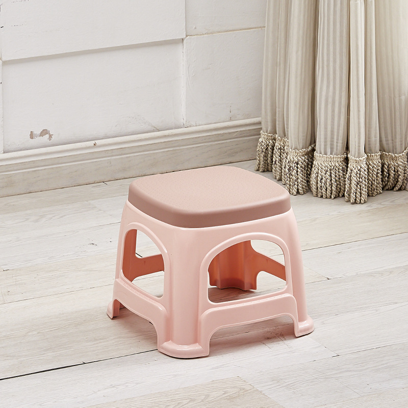 Picture of Plastic stool home thickened living room dining table Deng Zishuo material square bench chair simple cooked rubber small stool high stool
