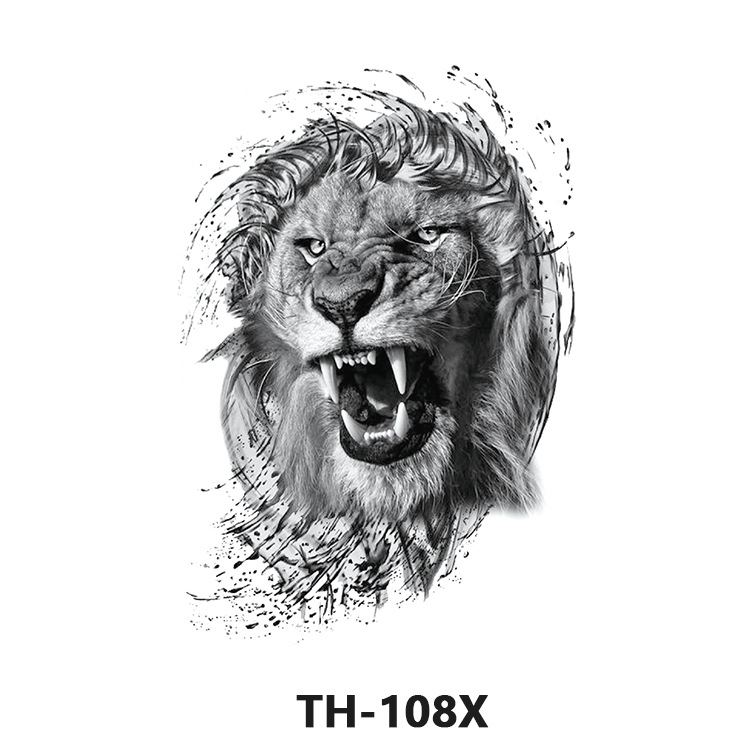 Picture of Cross-Border Manufacturer Wholesale Cartoon Color Tattoo Stickers Unicorn Black and White Animal Tiger Waterproof and Sweatproof Tattoo Stickers